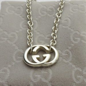 Gucci Interlocking Logo Pendant Necklace in Sterling Silver