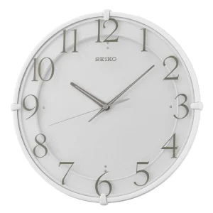SEIKO QXA778WR SLIDING HAND SILENT STONE GRAIN WALL CLOCK