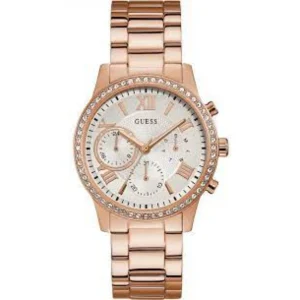 GUESS SOLAR ROSE GOLD STAINLESS STEEL W1069L3 WOMEN'S WATCH