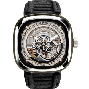 SEVENFRIDAY S-SERIES AUTOMATIC SF-S2/01 BLACK LEATHER MEN'S WATCH