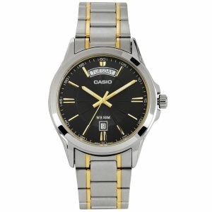 CASIO ENTICER MTP-1381G-1AVDF-P BLACK DIAL STAINLESS STEEL MEN WATCH