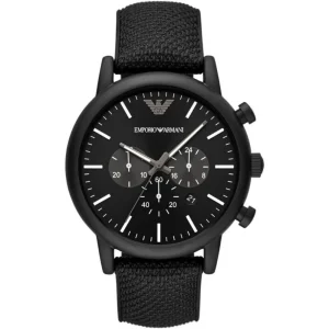EMPORIO ARMANI AR11450 BLACK LEATHER MEN WATCH