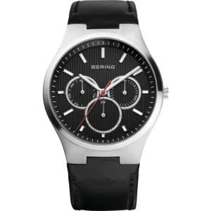 BERING CLASSIC 13841-404 BLACK LEATHER MEN WATCH