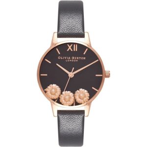 OLIVIA BURTON OB16CH05 BLACK LEATHER WOMEN WATCH