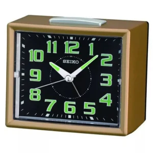SEIKO QHK024G BROWN DESK ALARM CLOCK