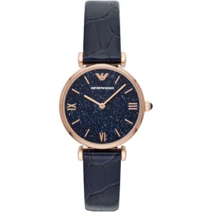 EMPORIO ARMANI AR11424 BLUE LEATHER WOMEN WATCH