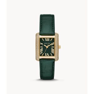 Michael Kors Emery Green Dial And Leather Strap Women Watch MK4697