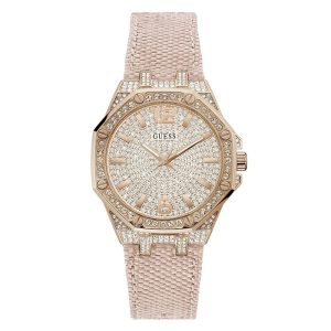 Guess Shimmer Pink Band Rose Gold Women's Watch GW0408L3