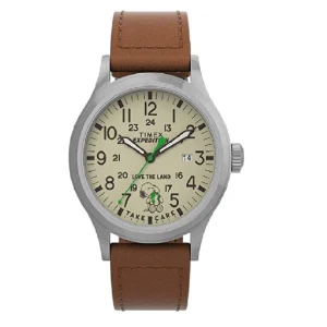 Timex Expedition Scout X Peanuts 40mm Leather Strap Unisex Watch TW4B25000