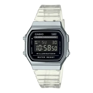 Casio Retro Unisex Transparent Resin Strap A168XES-1BDF-P
