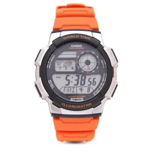 Casio Watch for Men's Orange Rubber Strap 100m Digital AE-1000W-4BVDF-P