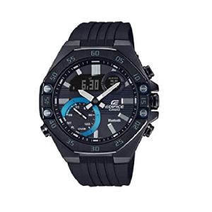 Casio Edifice Smartphone World Time Quartz Black Resin Strap Men's Watch ECB-10PB-1ADF-P