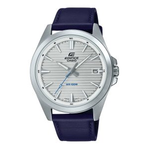 Casio Edifice Blue Leather Men Watch EFV-140L-7AVUDF-P