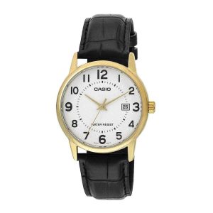 Casio General Gold Case Black Leather Strap Women's Watch LTP-V002GL-7B2UDF-P