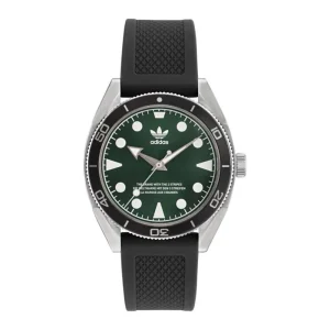 Adidas Original Edition Green Dial Black Rubber Strap Men Watch AOFH23008