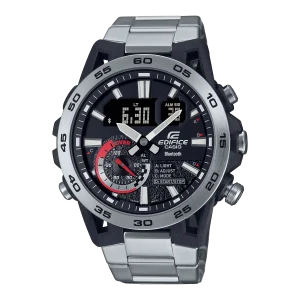 Casio Edifice Silver Stainless Strap Bluetooth 100 Meter World Time Watch ECB-40D-1ADF