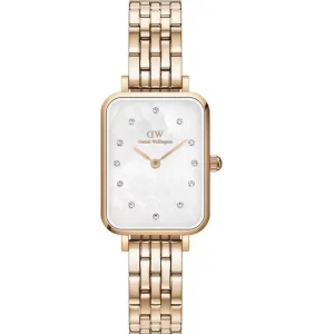 Daniel Wellington Quadro Lumine Rose Gold Stainless Steel Strap Women Watch DW00100620