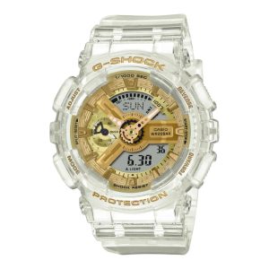 Casio G-Shock White Strap With Gold Dial Analog-Digital Unisex Watch GMA-S110SG-7ADR-P