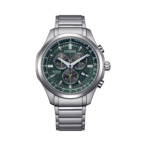 Citizen Chronograph Eco-Drive Green Dial Men's Watch AT2530-85X