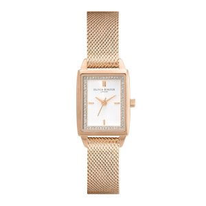 Olivia Burton Townhouse Rose Gold Stainless Steel Mesh Strap Women Watch 24000015