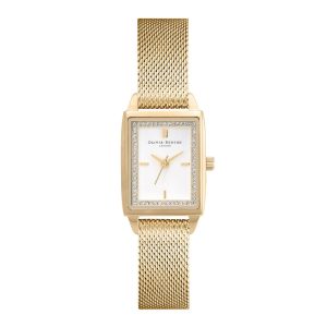 Olivia Burton Townhouse Gold Stainless Steel Mesh Strap Women Watch 24000016