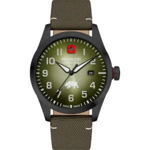 Swiss Military Hanowa Green Leather Strap Men Watch SMWGN2102330