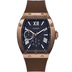 Guess Falcon Coffee Case Brown Silicone Men's Watch GW0568G1