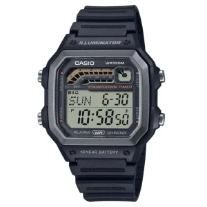 Casio General Digital Black Resin Strap Men Watch WS-1600H-1AVDF