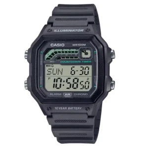 Casio General Digital Black Resin Strap Men Watch WS-1600H-8AVDF