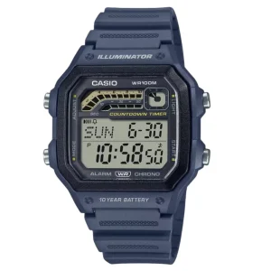 Casio General Digital Blue Resin Strap Men Watch WS-1600H-2AVDF