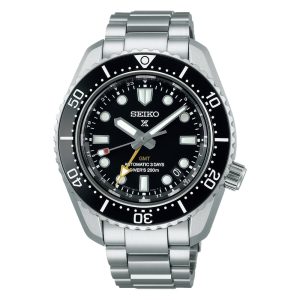 Seiko Prospex GMT Black Dial Silver Stainless Steel Strap Men Watch SPB383J1