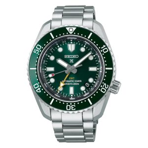 Seiko Prospex GMT Green Dial Silver Stainless Steel Strap Men Watch SPB381J1