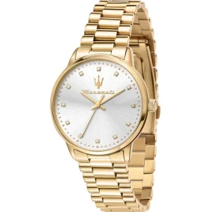 Maserati Royale Silver Dial And Gold Stainless Steel Strap Women Watch R8853147503