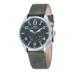 Avi-8 Hawker Harrier Gray Leather Strap Men Watch AV-4031-03