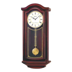 Seiko Dual Chime Wooden Pendulum Wall Clock QXH118BN