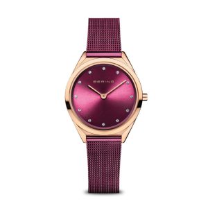 Bering Ultra Slim Purple Milanese Strap Women Watch 17031-969