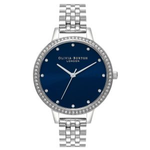Olivia Burton Classic Sparkle Bezel Demi Dial Midnight & Silver Bracelet Watch OB16DE12