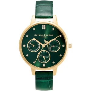Olivia Burton Multifunction Green Leather Strap Women Watch 24000010