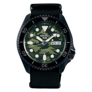 Seiko 5 Green Dial with Black Nylon Strap Men Watch SRPJ37K1P