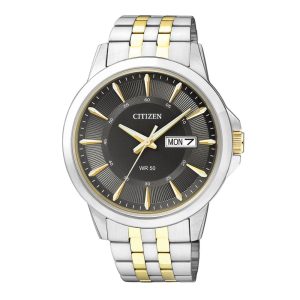 Citizen Black Dial Two-Tone Stainless Steel Strap Men Watch BF2018-52H