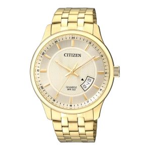 Citizen Gold Dial And Stainless Steel Strap Men Watch BI1052-85P