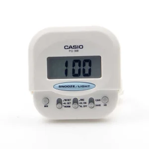 Casio Clock Traveller Small Size White Digital Snooze Alarm Table Clock PQ-30B-7D-P