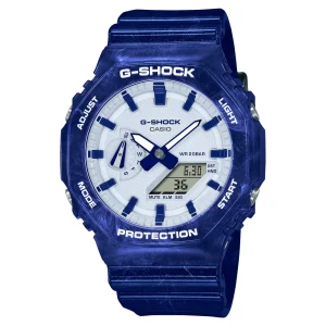 Casio G-Shock White Dial Digital-Analogue Blue Resin Strap Men Watch GA-2100BWP-2ADR