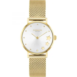 Coach New York Silver Dial Gold Milanese Strap Women Watch 14503521