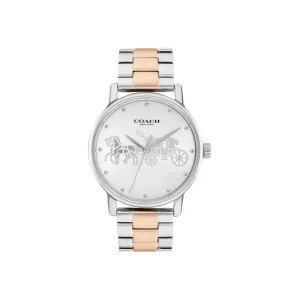Coach New York Silver Dial Two-Tone Stainless Steel Strap Women Watch 14503944