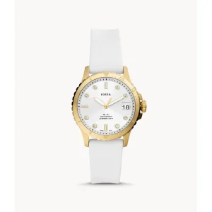 Fossil FB-01 White Dial & Silicone Strap Women Watch ES5286