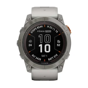 Garmin Fenix 7X Pro Fog Gray Silicone Strap Unisex Watch GM-010-02778-64