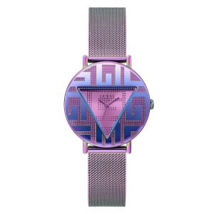 Guess Purple Case Iridescent Stainless Steel/Mesh Women Watch GW0479L1