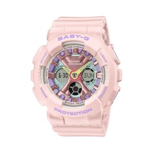 Casio Baby-G Digital-Analogue Pink Resin Strap Women Watch BA-130PM-4ADR-P