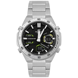 Casio Edifice Black Dial Silver Stainless Steel Strap Men Watch EFV-C110D-1A3VDF-P
